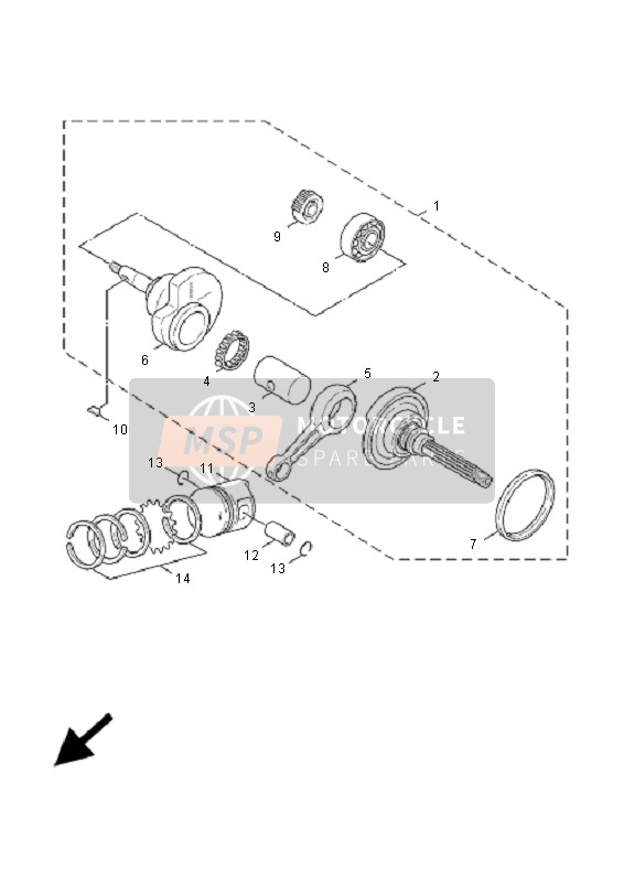 Yamaha XC125 CYGNUS 2005 Vilebrequin & Piston pour un 2005 Yamaha XC125 CYGNUS